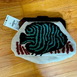 Zara embroidered clutch - this season - with tags